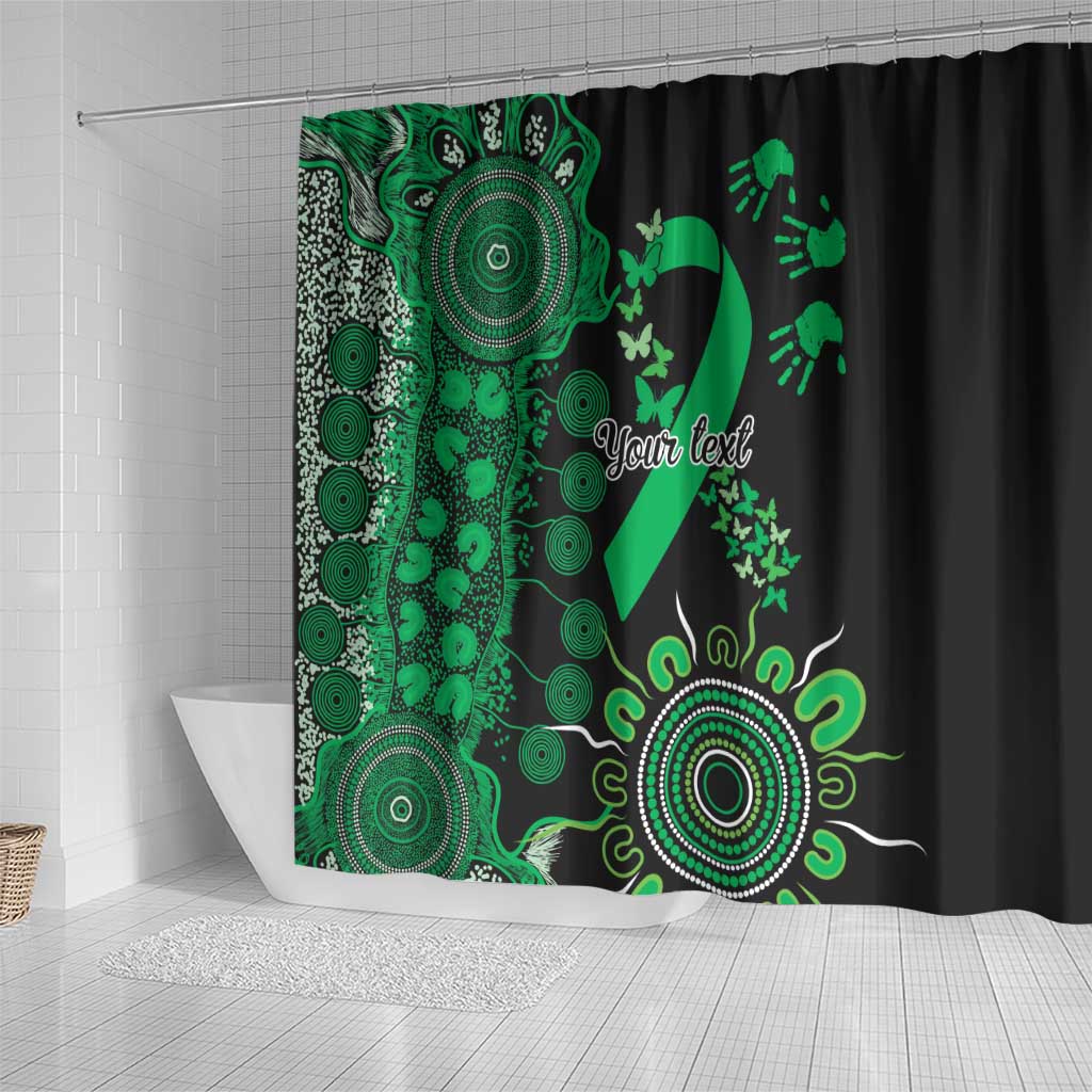 Minority Mental Health Awareness Personalised Shower Curtain Aboriginal Ribbon Dot Painting