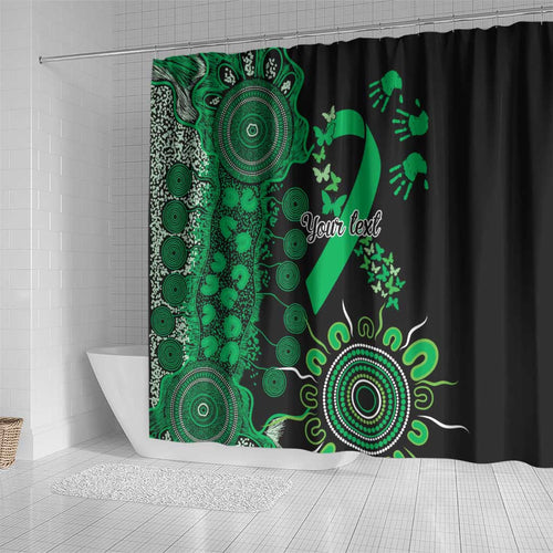 Minority Mental Health Awareness Personalised Shower Curtain Aboriginal Ribbon Dot Painting