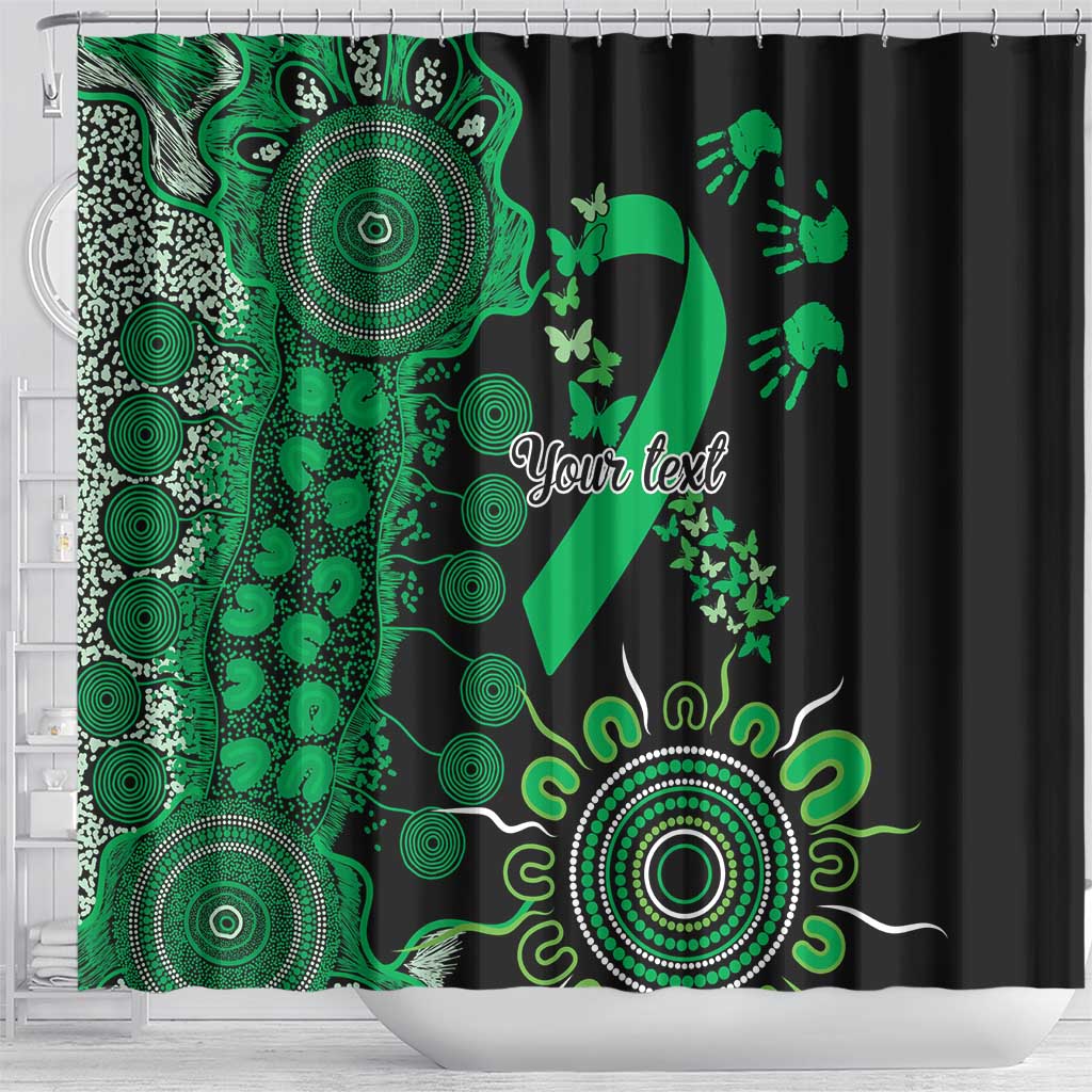 Minority Mental Health Awareness Personalised Shower Curtain Aboriginal Ribbon Dot Painting