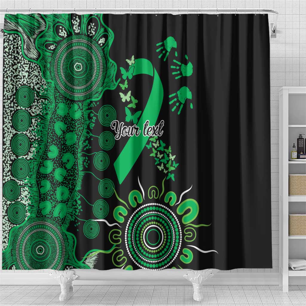 Minority Mental Health Awareness Personalised Shower Curtain Aboriginal Ribbon Dot Painting