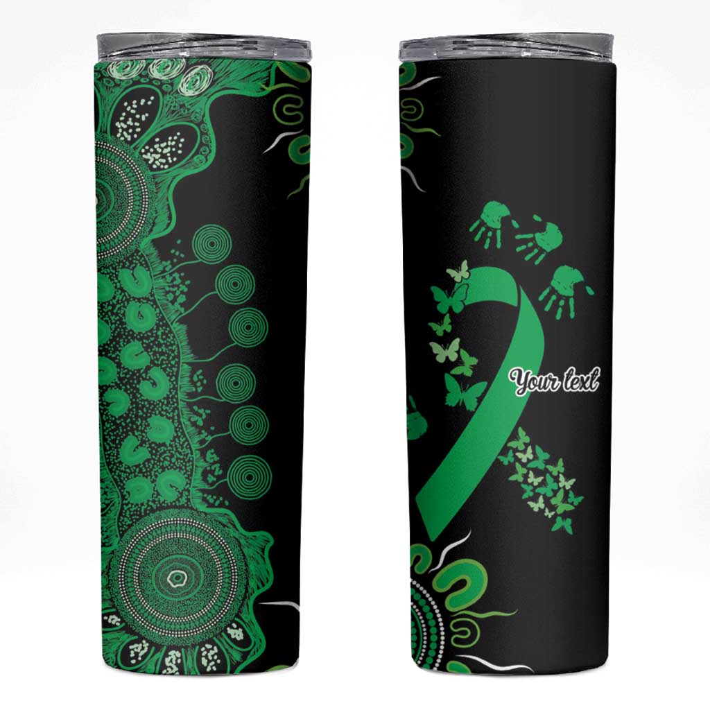Minority Mental Health Awareness Personalised Skinny Tumbler Aboriginal Ribbon Dot Painting