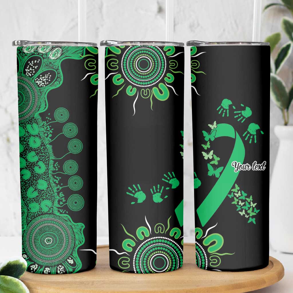 Minority Mental Health Awareness Personalised Skinny Tumbler Aboriginal Ribbon Dot Painting