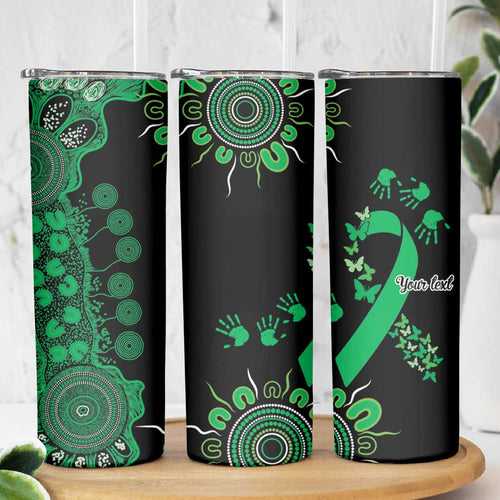 Minority Mental Health Awareness Personalised Skinny Tumbler Aboriginal Ribbon Dot Painting