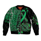 Minority Mental Health Awareness Personalised Sleeve Zip Bomber Jacket Aboriginal Ribbon Dot Painting