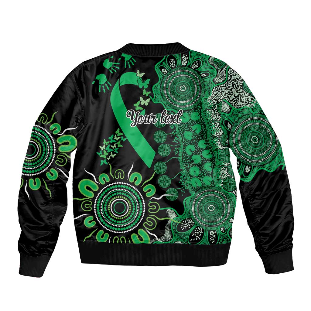 Minority Mental Health Awareness Personalised Sleeve Zip Bomber Jacket Aboriginal Ribbon Dot Painting