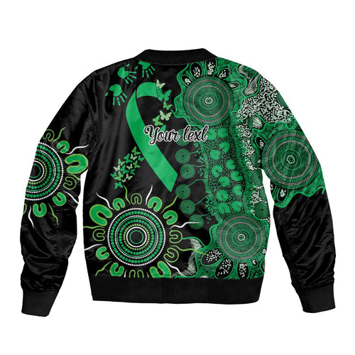 Minority Mental Health Awareness Personalised Sleeve Zip Bomber Jacket Aboriginal Ribbon Dot Painting