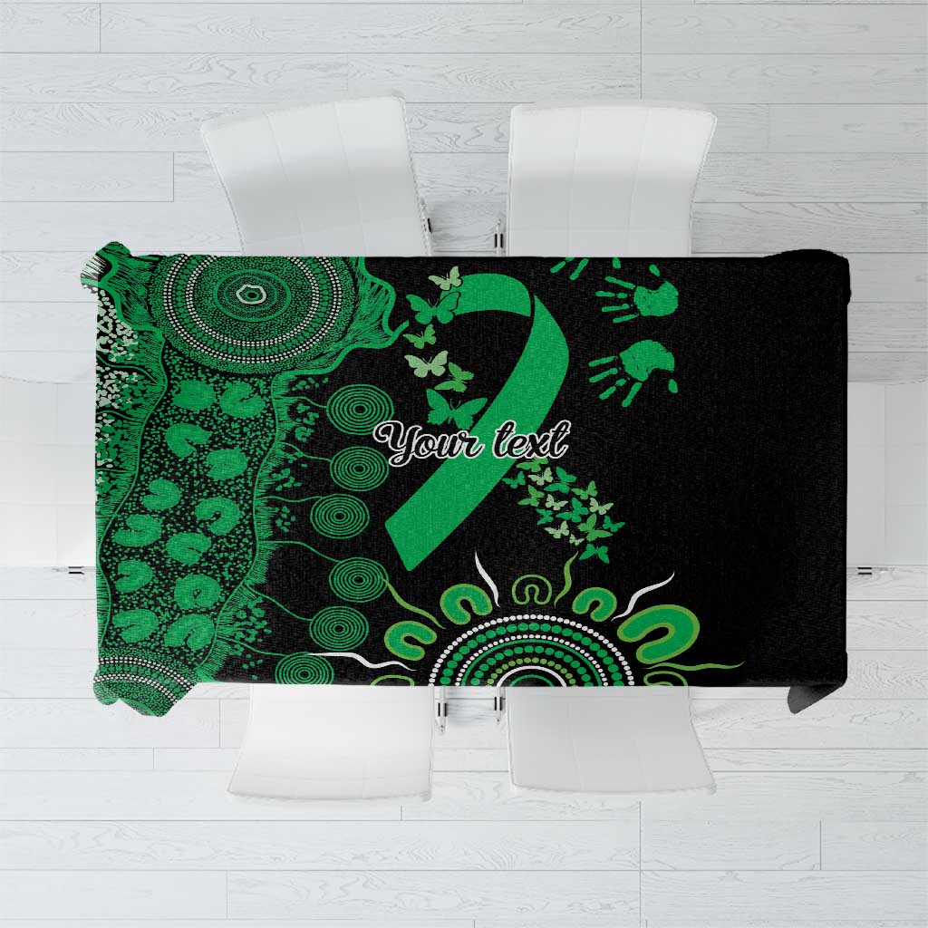 Minority Mental Health Awareness Personalised Tablecloth Aboriginal Ribbon Dot Painting