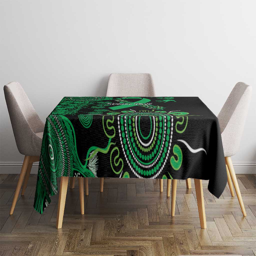 Minority Mental Health Awareness Personalised Tablecloth Aboriginal Ribbon Dot Painting