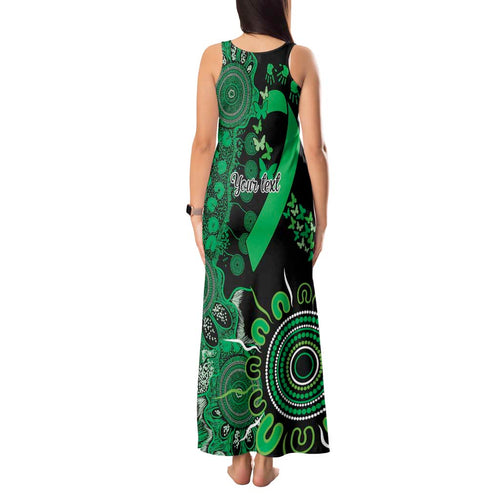 Minority Mental Health Awareness Personalised Tank Maxi Dress Aboriginal Ribbon Dot Painting