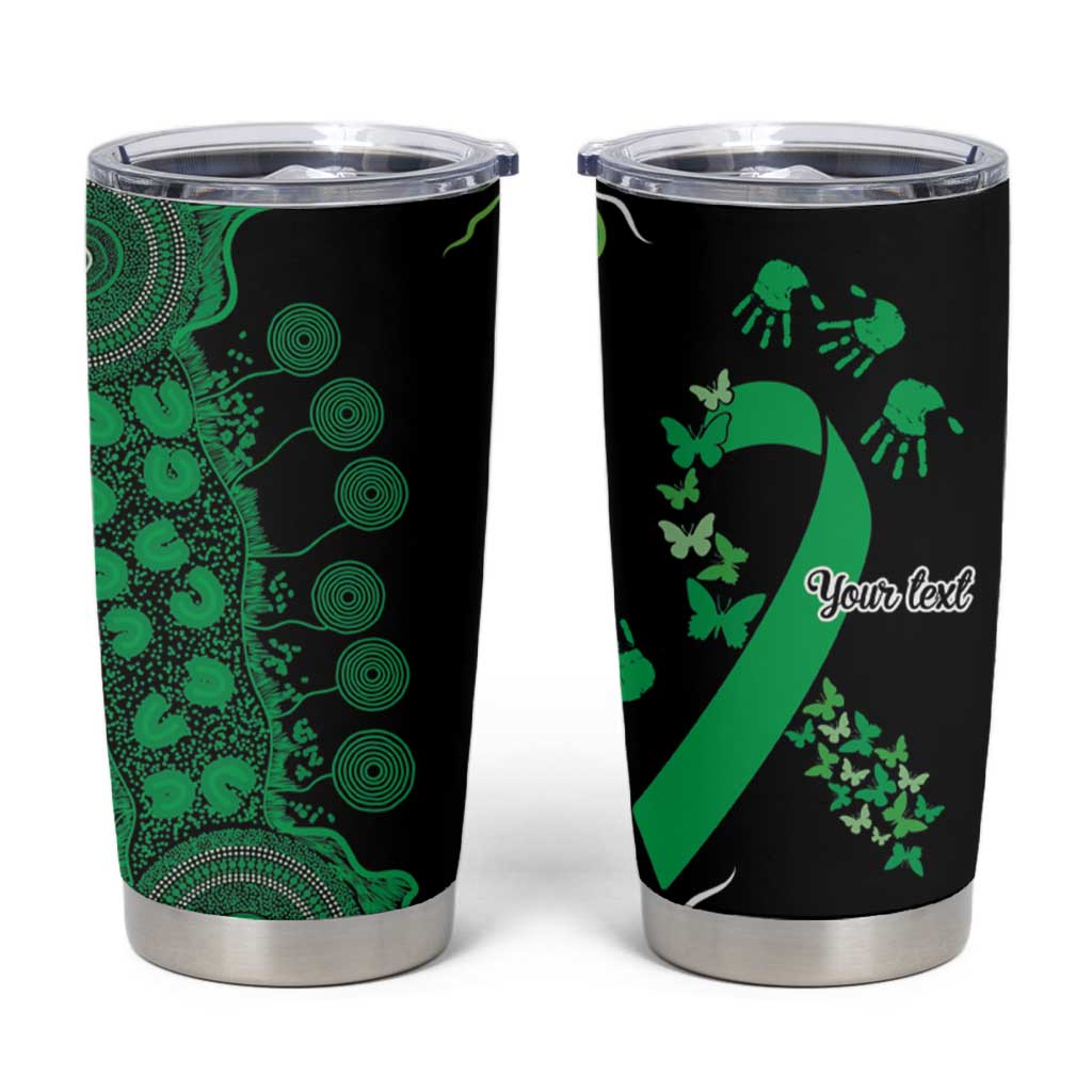 Minority Mental Health Awareness Personalised Tumbler Cup Aboriginal Ribbon Dot Painting