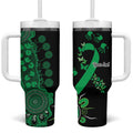Minority Mental Health Awareness Personalised Tumbler With Handle Aboriginal Ribbon Dot Painting