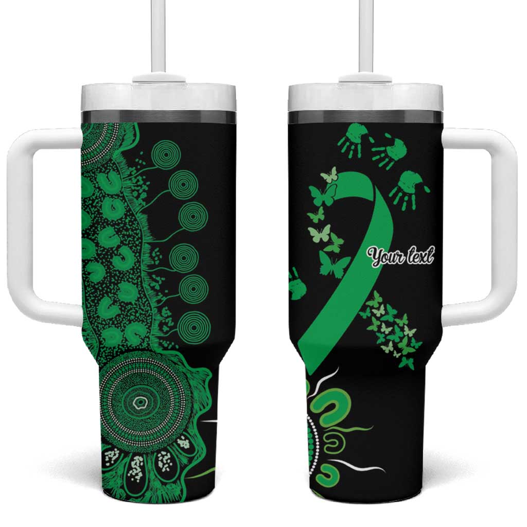 Minority Mental Health Awareness Personalised Tumbler With Handle Aboriginal Ribbon Dot Painting