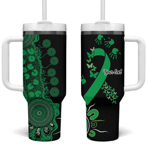 Minority Mental Health Awareness Personalised Tumbler With Handle Aboriginal Ribbon Dot Painting