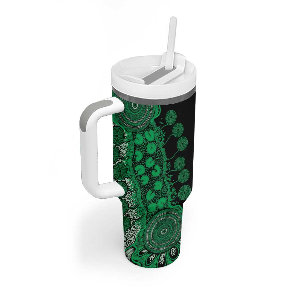 Minority Mental Health Awareness Personalised Tumbler With Handle Aboriginal Ribbon Dot Painting