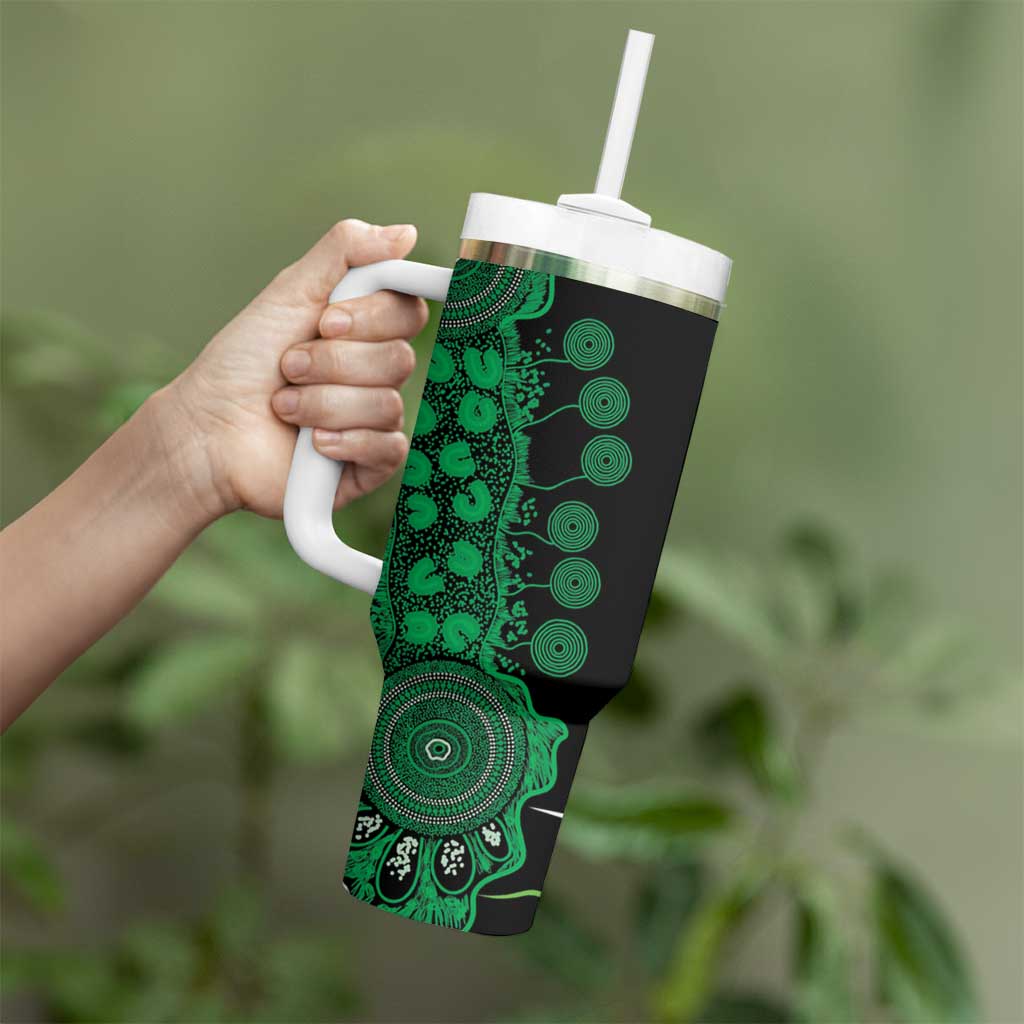 Minority Mental Health Awareness Personalised Tumbler With Handle Aboriginal Ribbon Dot Painting