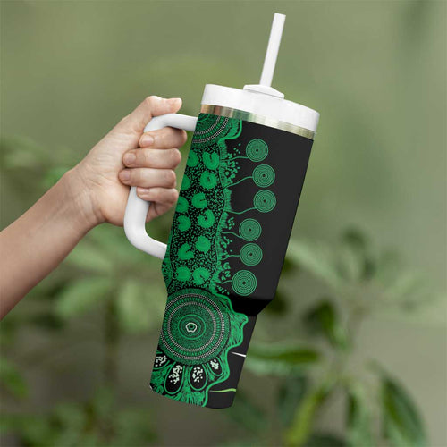 Minority Mental Health Awareness Personalised Tumbler With Handle Aboriginal Ribbon Dot Painting