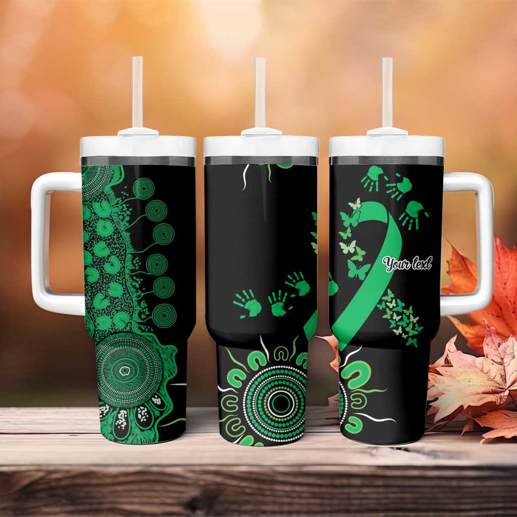 Minority Mental Health Awareness Personalised Tumbler With Handle Aboriginal Ribbon Dot Painting
