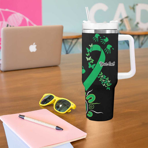 Minority Mental Health Awareness Personalised Tumbler With Handle Aboriginal Ribbon Dot Painting