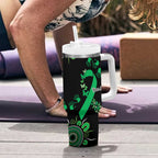 Minority Mental Health Awareness Personalised Tumbler With Handle Aboriginal Ribbon Dot Painting