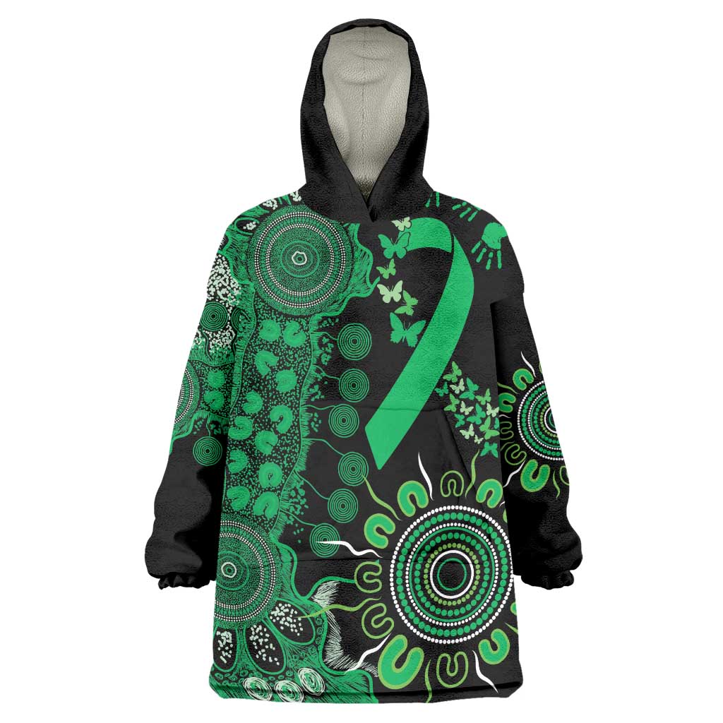 Minority Mental Health Awareness Personalised Wearable Blanket Hoodie Aboriginal Ribbon Dot Painting