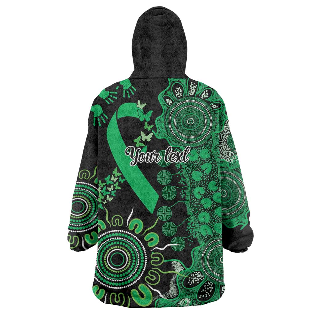 Minority Mental Health Awareness Personalised Wearable Blanket Hoodie Aboriginal Ribbon Dot Painting