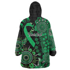 Minority Mental Health Awareness Personalised Wearable Blanket Hoodie Aboriginal Ribbon Dot Painting