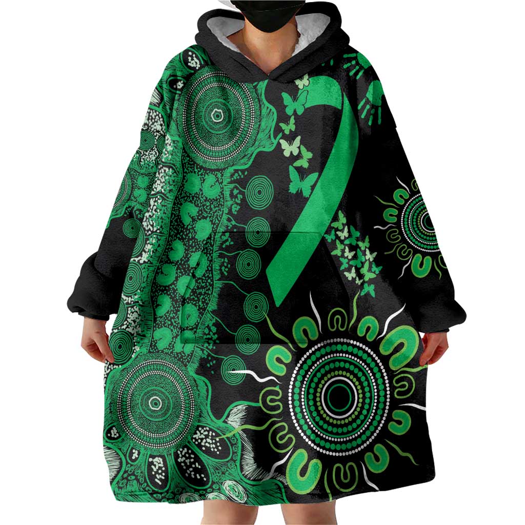 Minority Mental Health Awareness Personalised Wearable Blanket Hoodie Aboriginal Ribbon Dot Painting