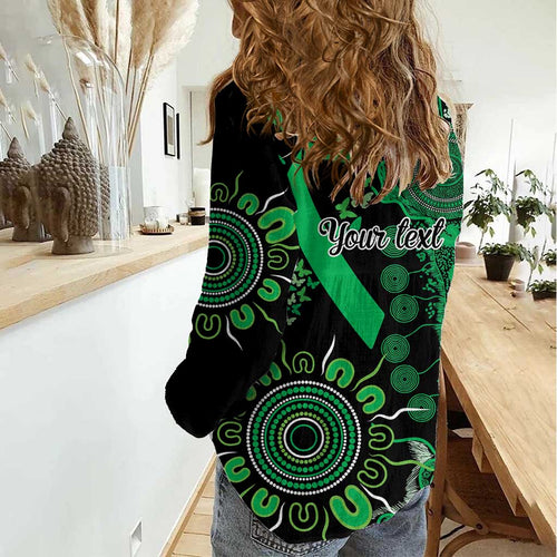Minority Mental Health Awareness Personalised Women Casual Shirt Aboriginal Ribbon Dot Painting