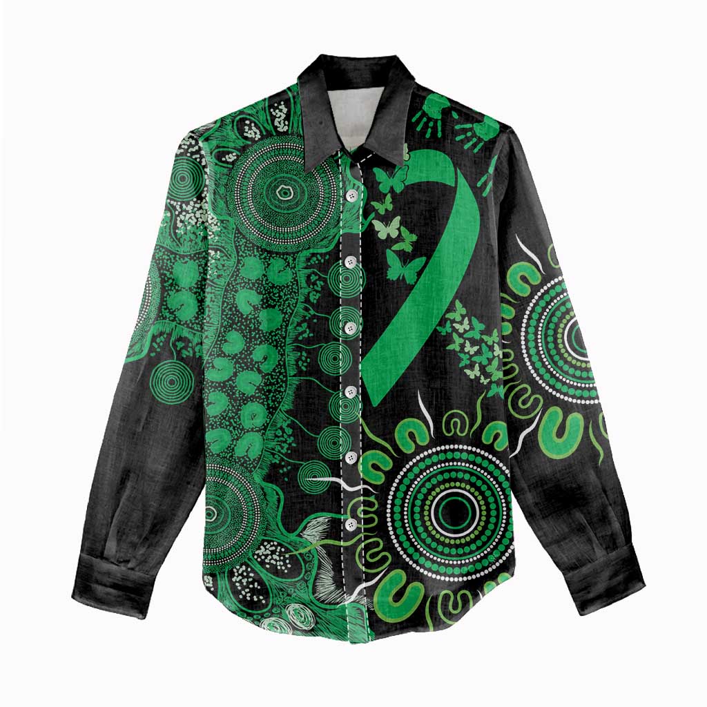 Minority Mental Health Awareness Personalised Women Casual Shirt Aboriginal Ribbon Dot Painting