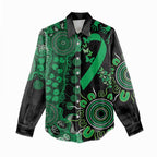 Minority Mental Health Awareness Personalised Women Casual Shirt Aboriginal Ribbon Dot Painting