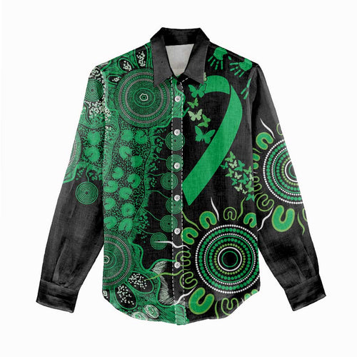 Minority Mental Health Awareness Personalised Women Casual Shirt Aboriginal Ribbon Dot Painting