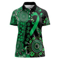 Minority Mental Health Awareness Personalised Women Polo Shirt Aboriginal Ribbon Dot Painting