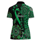 Minority Mental Health Awareness Personalised Women Polo Shirt Aboriginal Ribbon Dot Painting