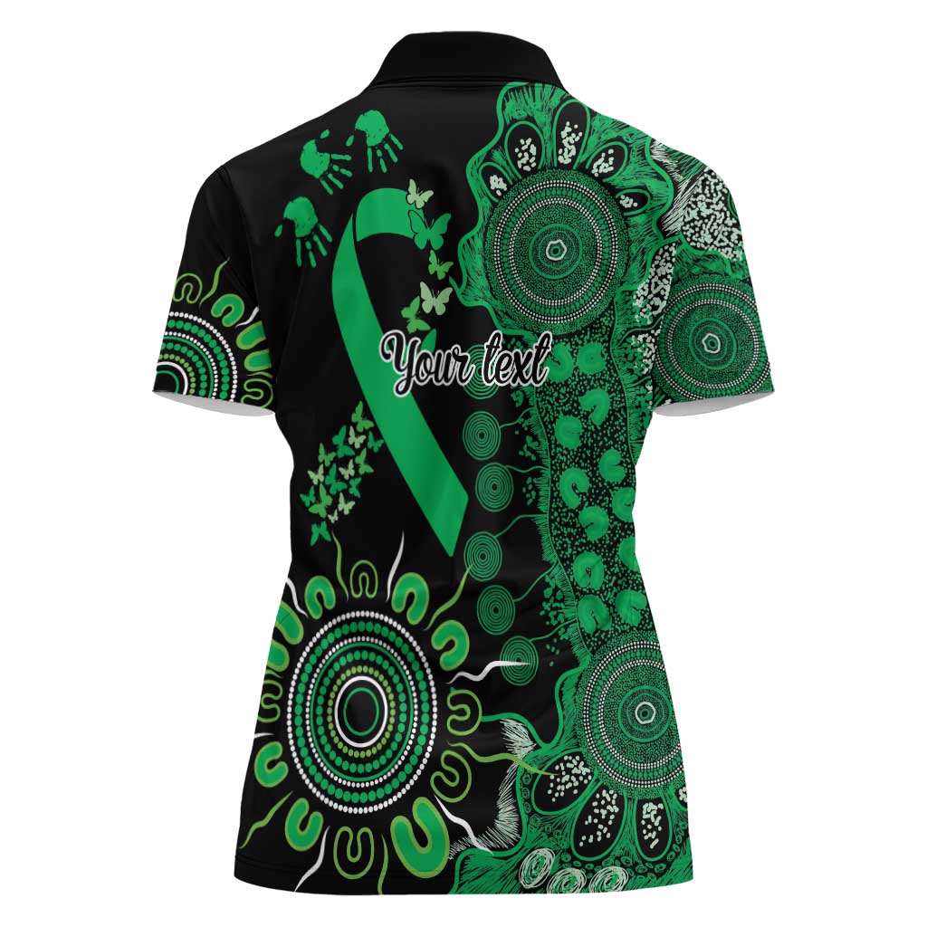 Minority Mental Health Awareness Personalised Women Polo Shirt Aboriginal Ribbon Dot Painting