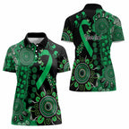 Minority Mental Health Awareness Personalised Women Polo Shirt Aboriginal Ribbon Dot Painting