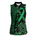 Minority Mental Health Awareness Personalised Women Sleeveless Polo Shirt Aboriginal Ribbon Dot Painting