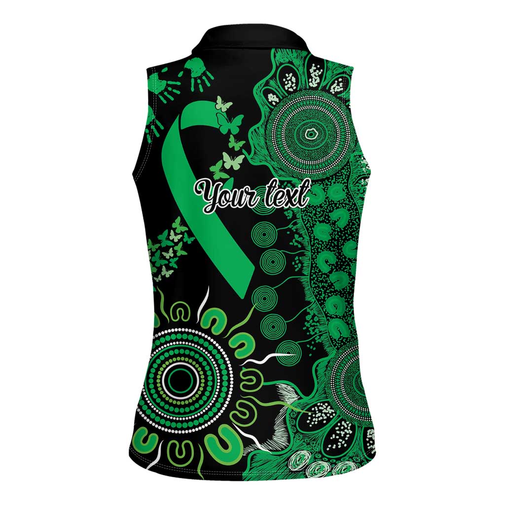 Minority Mental Health Awareness Personalised Women Sleeveless Polo Shirt Aboriginal Ribbon Dot Painting