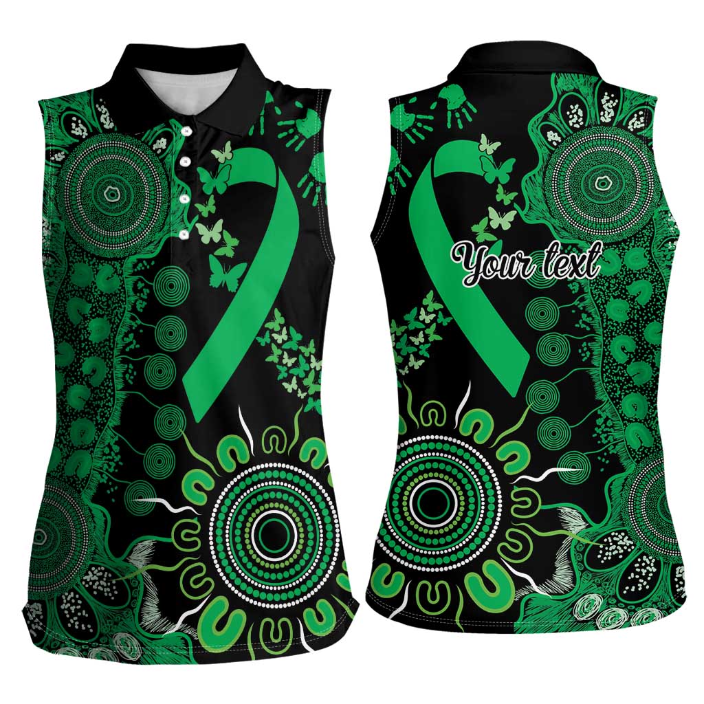 Minority Mental Health Awareness Personalised Women Sleeveless Polo Shirt Aboriginal Ribbon Dot Painting