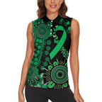 Minority Mental Health Awareness Personalised Women Sleeveless Polo Shirt Aboriginal Ribbon Dot Painting