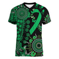 Minority Mental Health Awareness Personalised Women V-Neck T-Shirt Aboriginal Ribbon Dot Painting