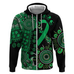 Minority Mental Health Awareness Personalised Zip Hoodie Aboriginal Ribbon Dot Painting