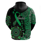 Minority Mental Health Awareness Personalised Zip Hoodie Aboriginal Ribbon Dot Painting