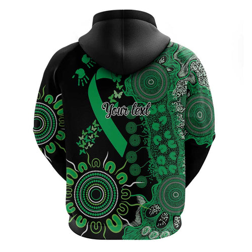 Minority Mental Health Awareness Personalised Zip Hoodie Aboriginal Ribbon Dot Painting