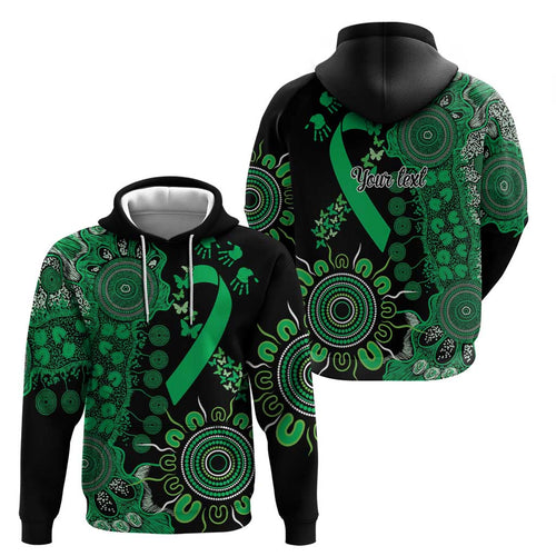 Minority Mental Health Awareness Personalised Zip Hoodie Aboriginal Ribbon Dot Painting