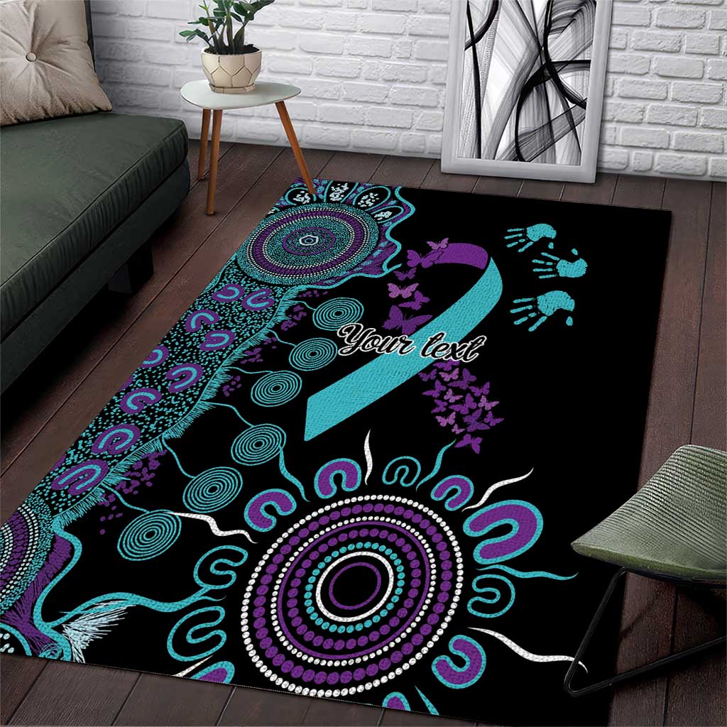 National Suicide Prevention Area Rug Aboriginal Ribbon Dot Painting