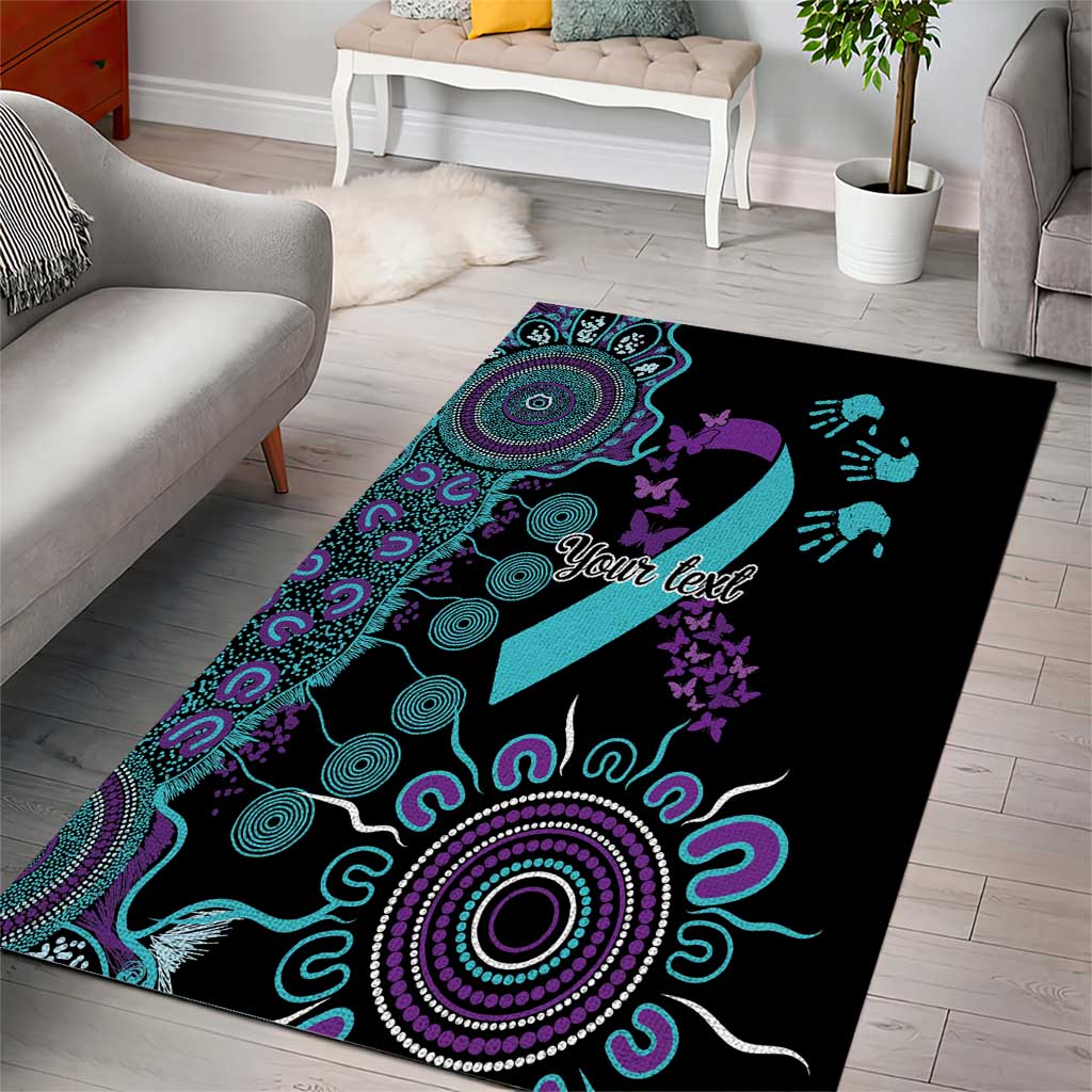 National Suicide Prevention Area Rug Aboriginal Ribbon Dot Painting