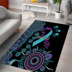 National Suicide Prevention Area Rug Aboriginal Ribbon Dot Painting