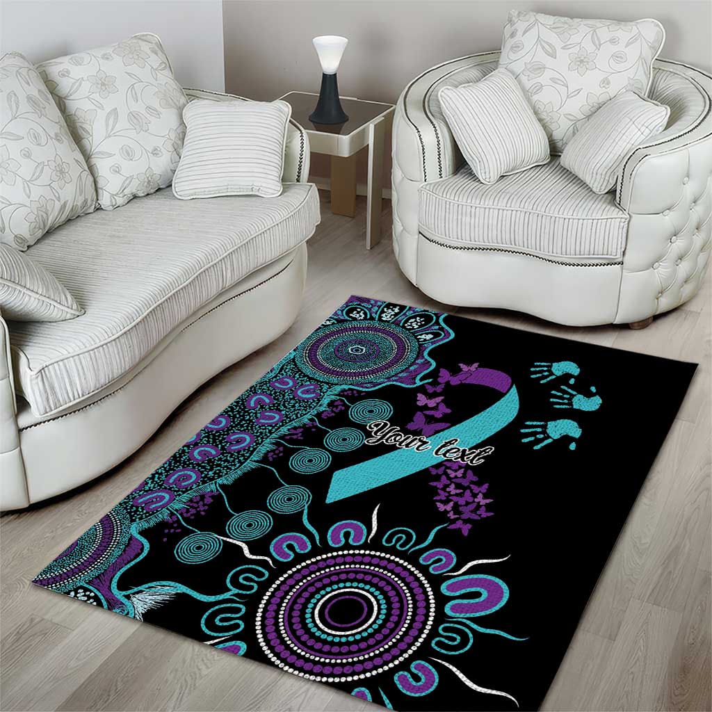 National Suicide Prevention Area Rug Aboriginal Ribbon Dot Painting