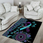 National Suicide Prevention Area Rug Aboriginal Ribbon Dot Painting