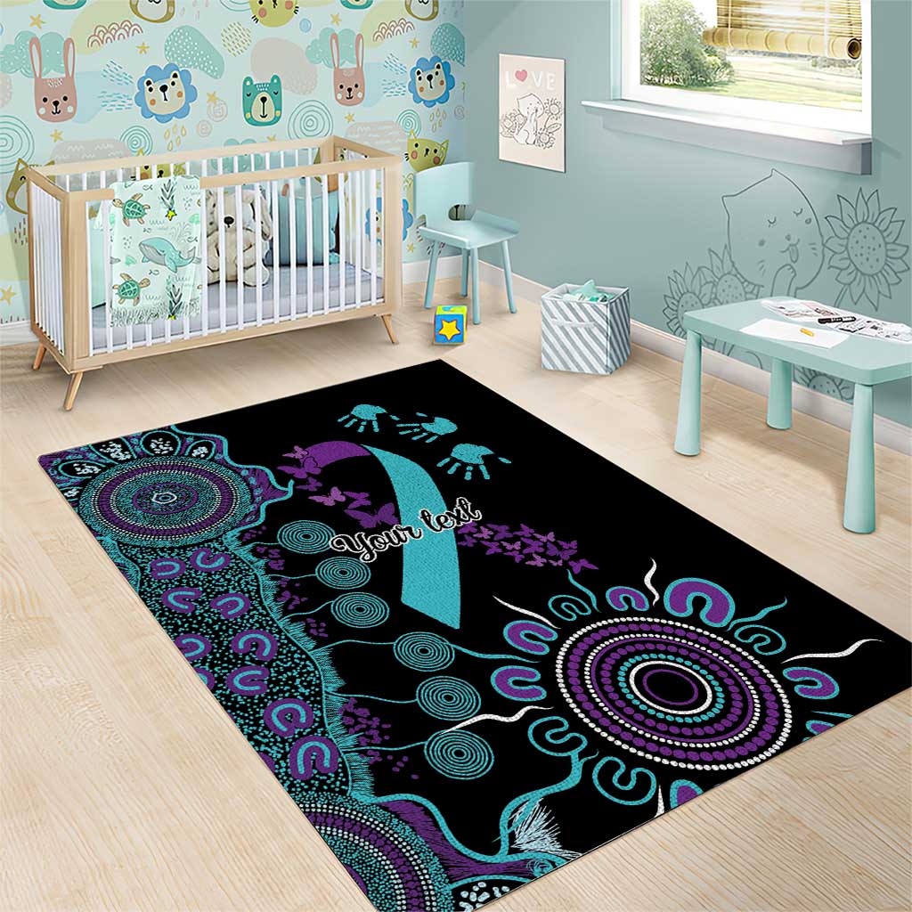 National Suicide Prevention Area Rug Aboriginal Ribbon Dot Painting